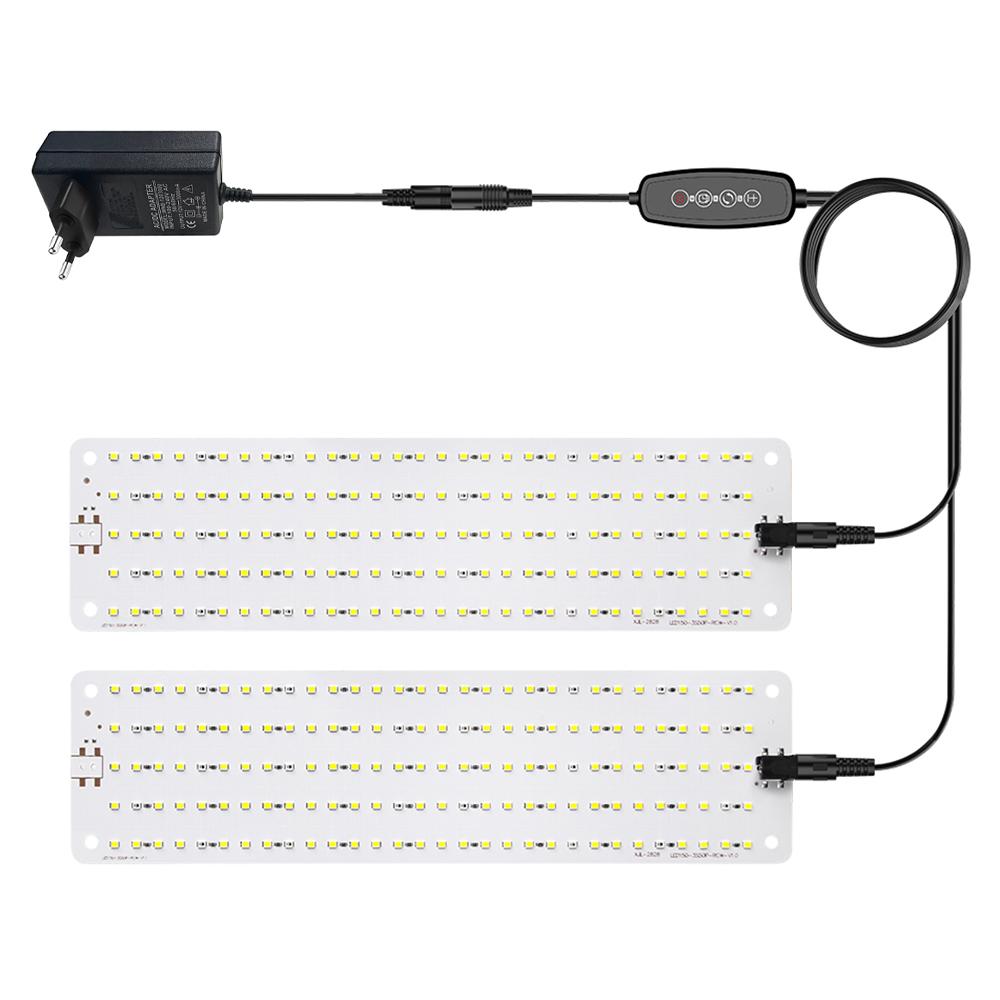 12V 2-Panel Plant Growing Light Potted Plants Shelf Seedling Growth Fill Light,EU Plug