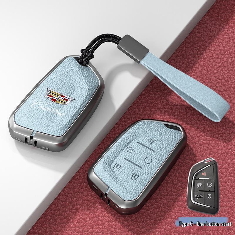 Кожаный чехол для ключа для Cadillac XT5/CT6/XT4/XTS и ATSL – Унисекс-дизайн с пряжкой