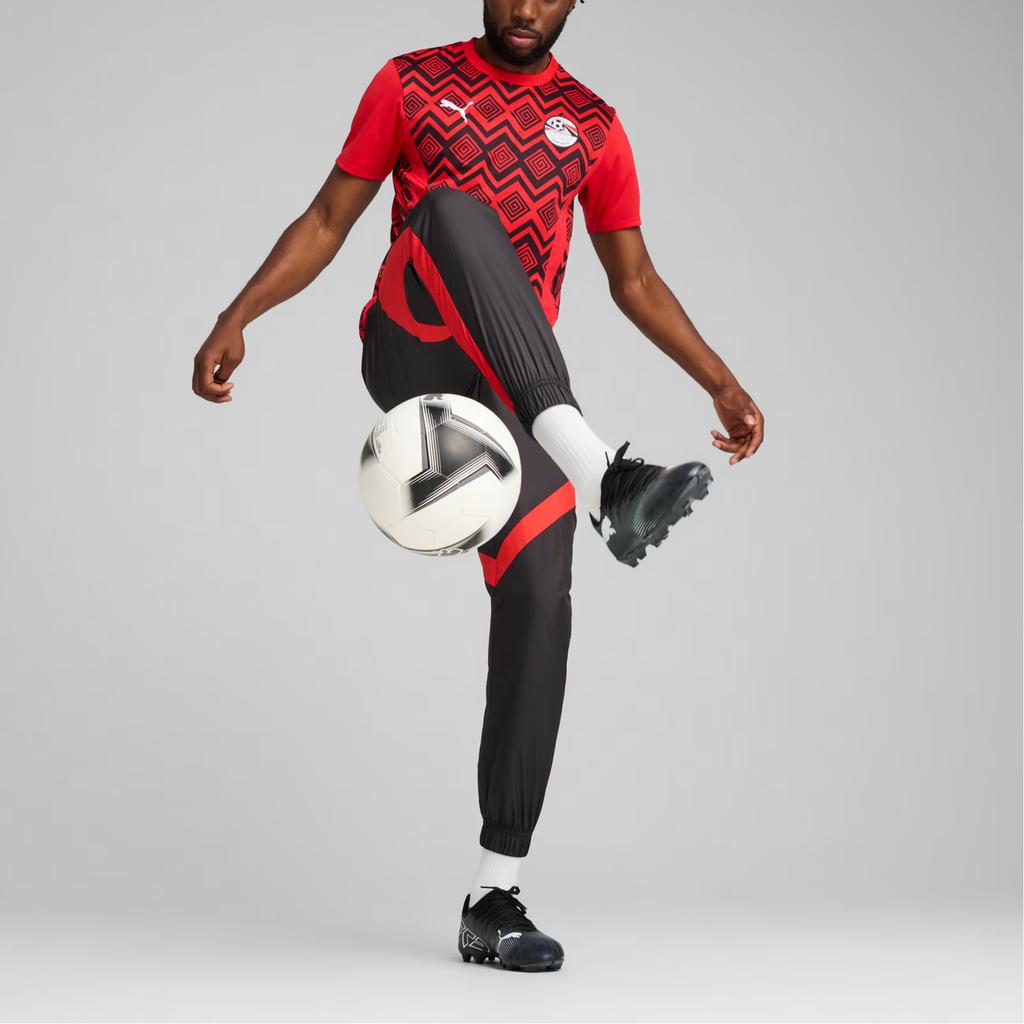 Puma X Египет Сотрудничество Мода Удобная Облегающая Короткий Рукав Футбольная Рубашка Мужские Топы Красный Черный 777141-01
