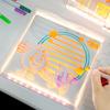 LED Acrylic Dry-Erase Board with 7 Pens Stand Reusable Kids Adults Students Glowing Light-up Clear Acrylic Memo