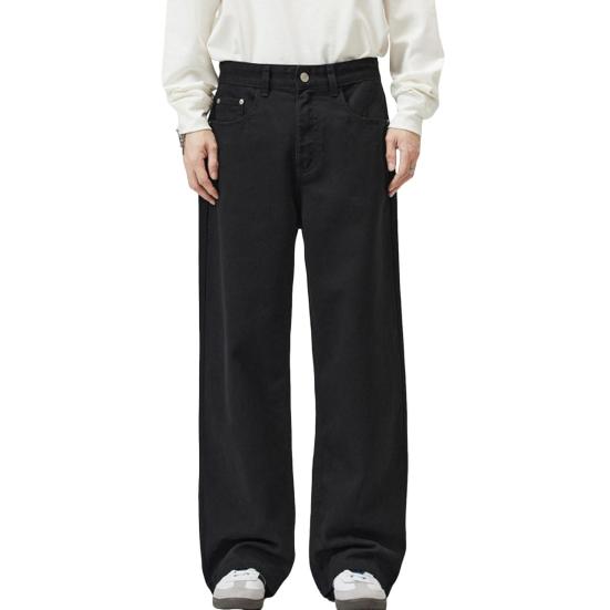 Мужские брюки, однотонные, прямые, широкие брюки в стиле ретро с карманами, брюки на молнии для повседневной носки, дома, уличной одежды, спорта