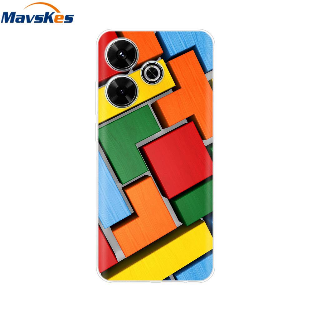 Чехол для Xiaomi Poco M6 4G Capa For Funda de teléfono Redmi 13 4G Задняя крышка For Etui Xiaomi Redmi 13 PocoM6 4G Phone Coque Para