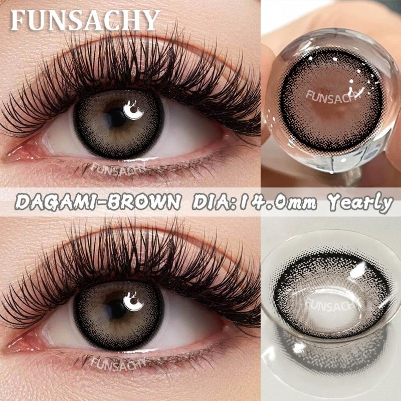 FUNSACHY 1 пара цветных контактных линз синие зеленые серые натуральные линзы для глаз красота зрачка линзы для ношения 1 год женская косметика