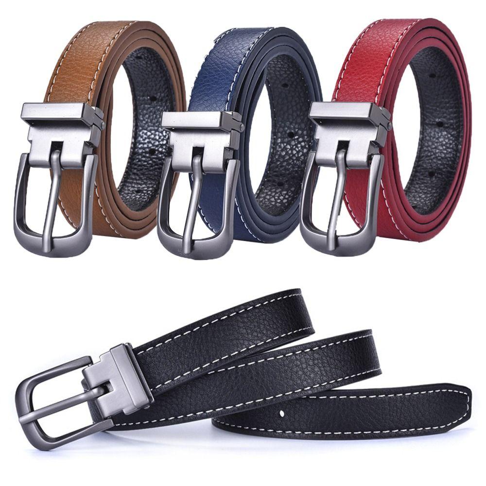 Ретро Повседневный Детский Кожаный Ремень с Пряжкой Пояс Брюки Платья Ремни Тонкий Ремень На Талию