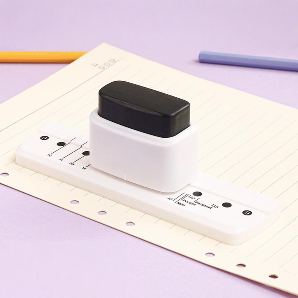 3-Hole Punch Handheld Metal And Plastic No-Paper-Shred Design For B5 Paper