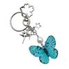Elegant Butterfly Star Pendant Keyrings Unique Butterfly Pendant Keychain Beaded Phone Anti-Lost Chain Hangings Jewelry