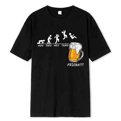 Мужские брендовые футболки Friday Beer Print с забавной графикой в стиле хип-хоп, летние мужские футболки, уличная одежда, хлопковая футболка Harajuku с коротким рукавом