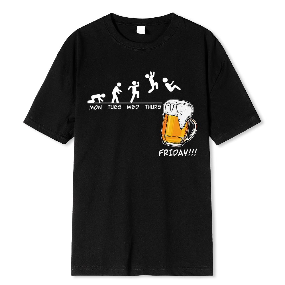 Футболки с принтом Friday Beer Brand, забавные летние футболки в стиле хип-хоп с графикой, уличная одежда, хлопковая футболка Harajuku с коротким рукавом