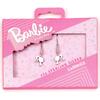 Barbie Sterling Silver Silhouette & Rose Quartz Drop Earrings