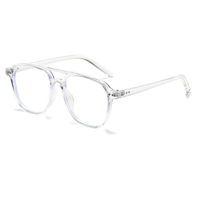 4740 Double Beam Fashion Rice Nail Anti-Blue Light Flat Mirror 2024 New Xiaohongshu Same Versatile Glasses Frame