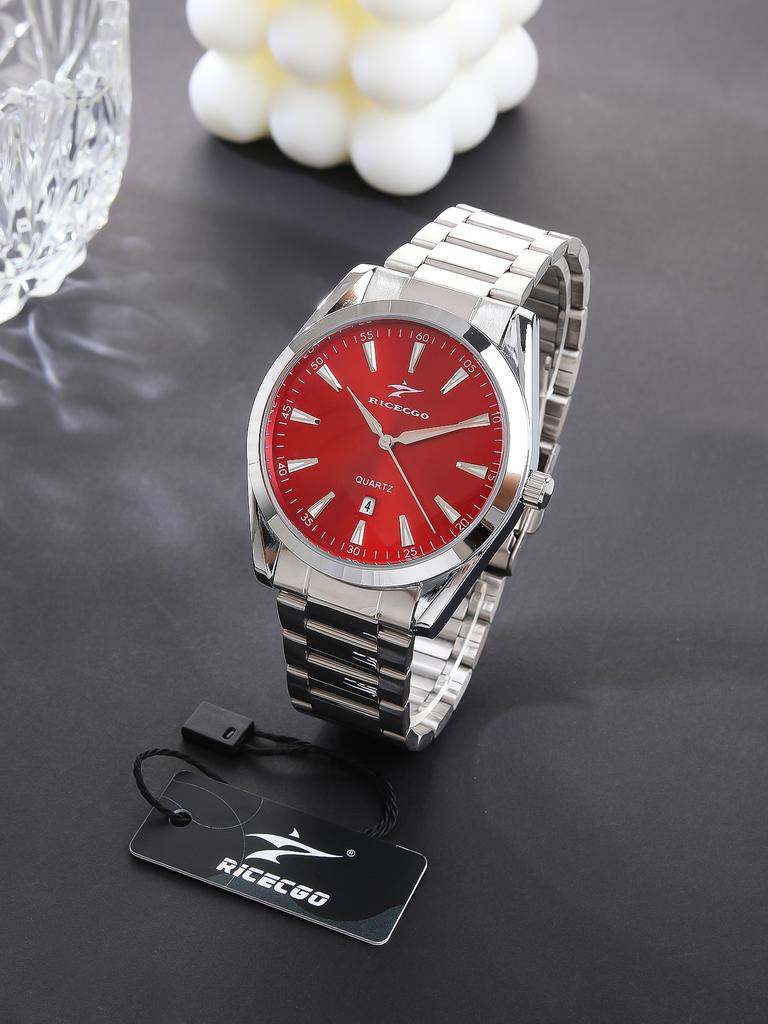 Fashion Mens Minimalist Watches Colorful Dial Outdoor Business High-End Stainless Steel Calendar Sports Quartz Wristwatch