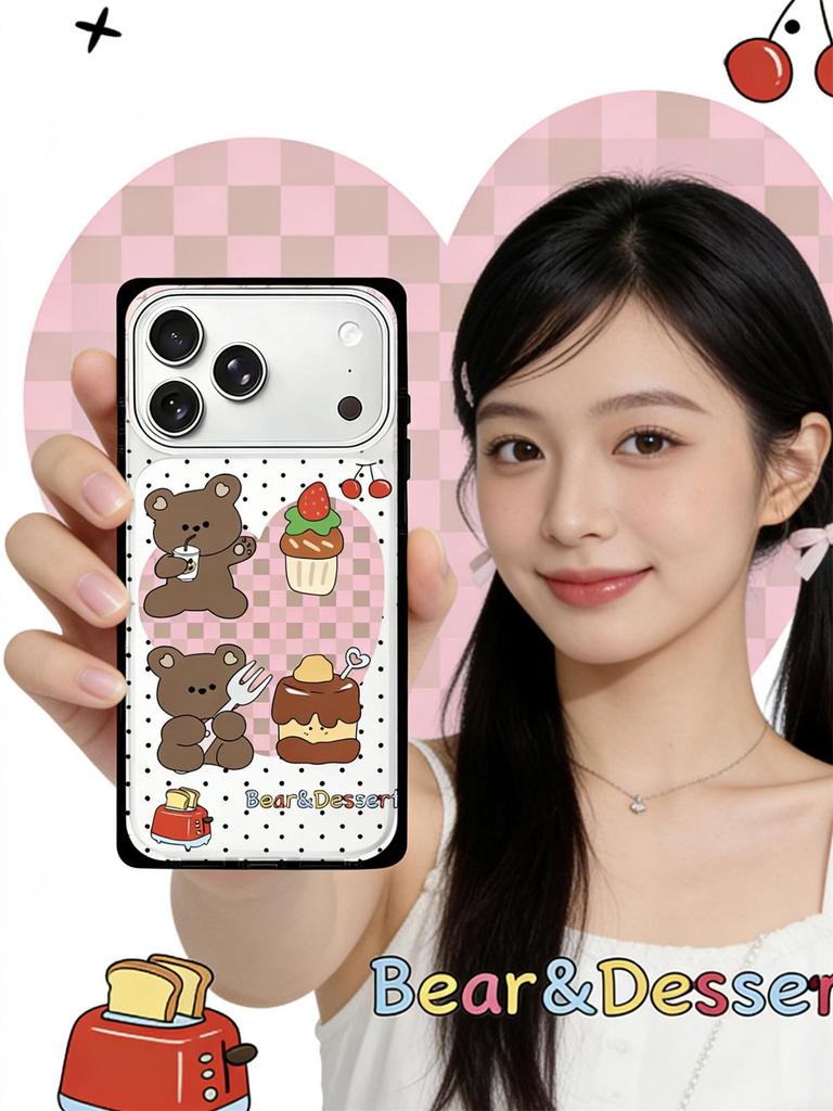 Мультяшный Кристальный Квадратный Чехол-Щенок для iPhone 15/17/16PROMAX - Противоударный Чехол