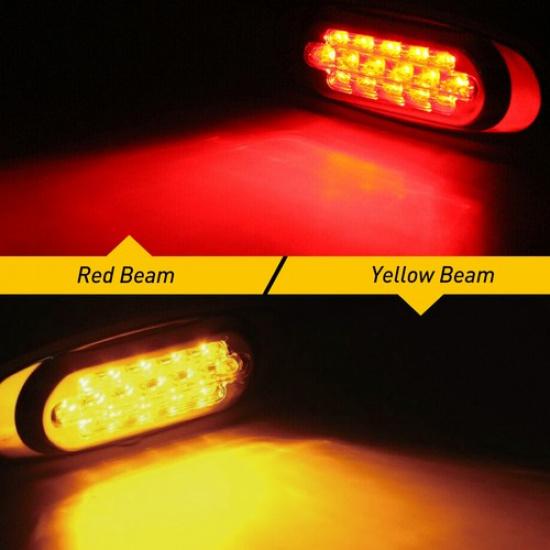 2/4/10X 6.5" Amber Side LED Marker Lights Chrome 12V Clearance Truck Trailer