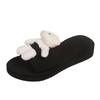 Fashion 2025 Summer Cute Bear Decor Slippers for Women Fashion Med Heel Wedges Sandals Woman Daily Outside Non Slip Slides Mujer