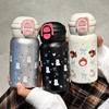 Leak-proof Thermal Water Bottle Straw Design Bouncing Insulated Tumbler Bow Cat Thermos Cup Kids