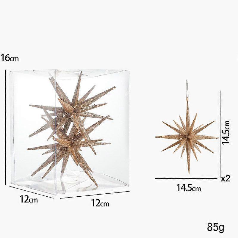Champagne color explosion star / 2 / box new Christmas creative pendant sticky powder explosion star three-dimensional special-shaped Christmas tree