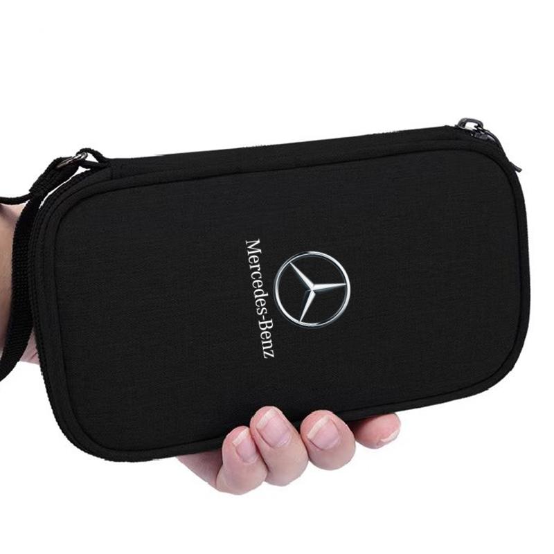 Waterproof Car key car driver's license Storage bag For Mercedes Benz A C E S G Class GLC CLE CLA GLB GLS W177 W205 W213 W222 X1 PA1