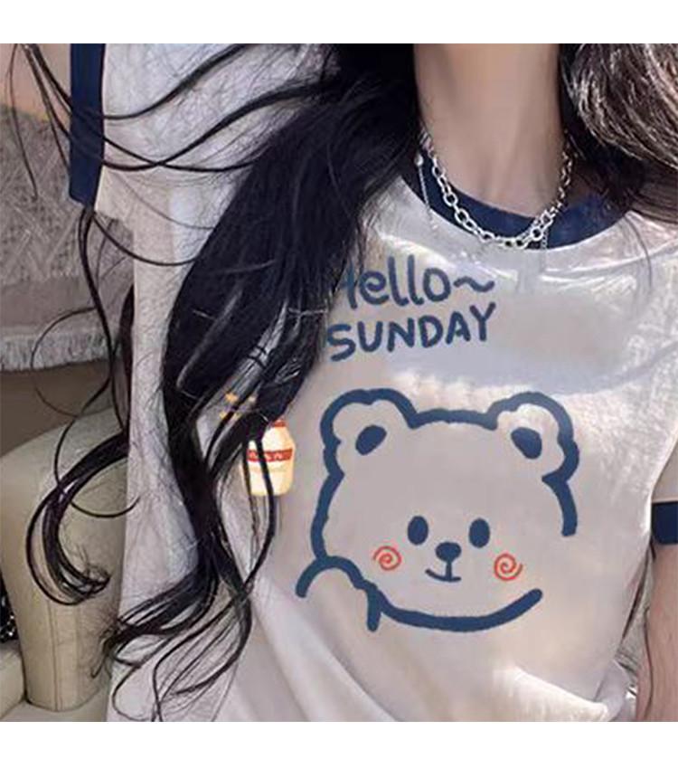 Cartoon Teddy Bear Short-Sleeved T-Shirt