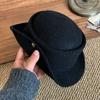 Elegant Hepburn Style Flat-top Cap Woolen Women Jazz Hat French Black Felt Hat  Wedding