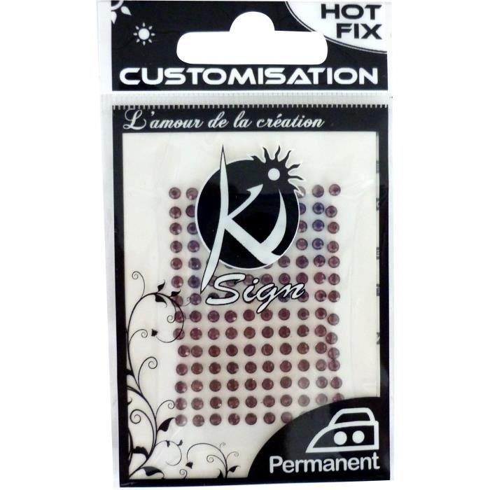 Strass thermocollant - Ki-Sign - Ø 5mm - Violet - 60 pièces - Fixation à chaud