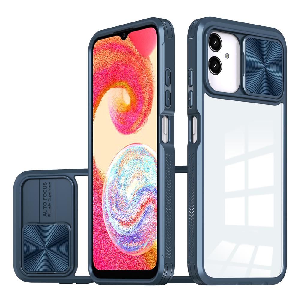 Ударопрочный прозрачный чехол для Samsung Galaxy A04E A04S A04 M04 F04 A03S A03 Core A02S Slide Metal Защитная крышка объектива