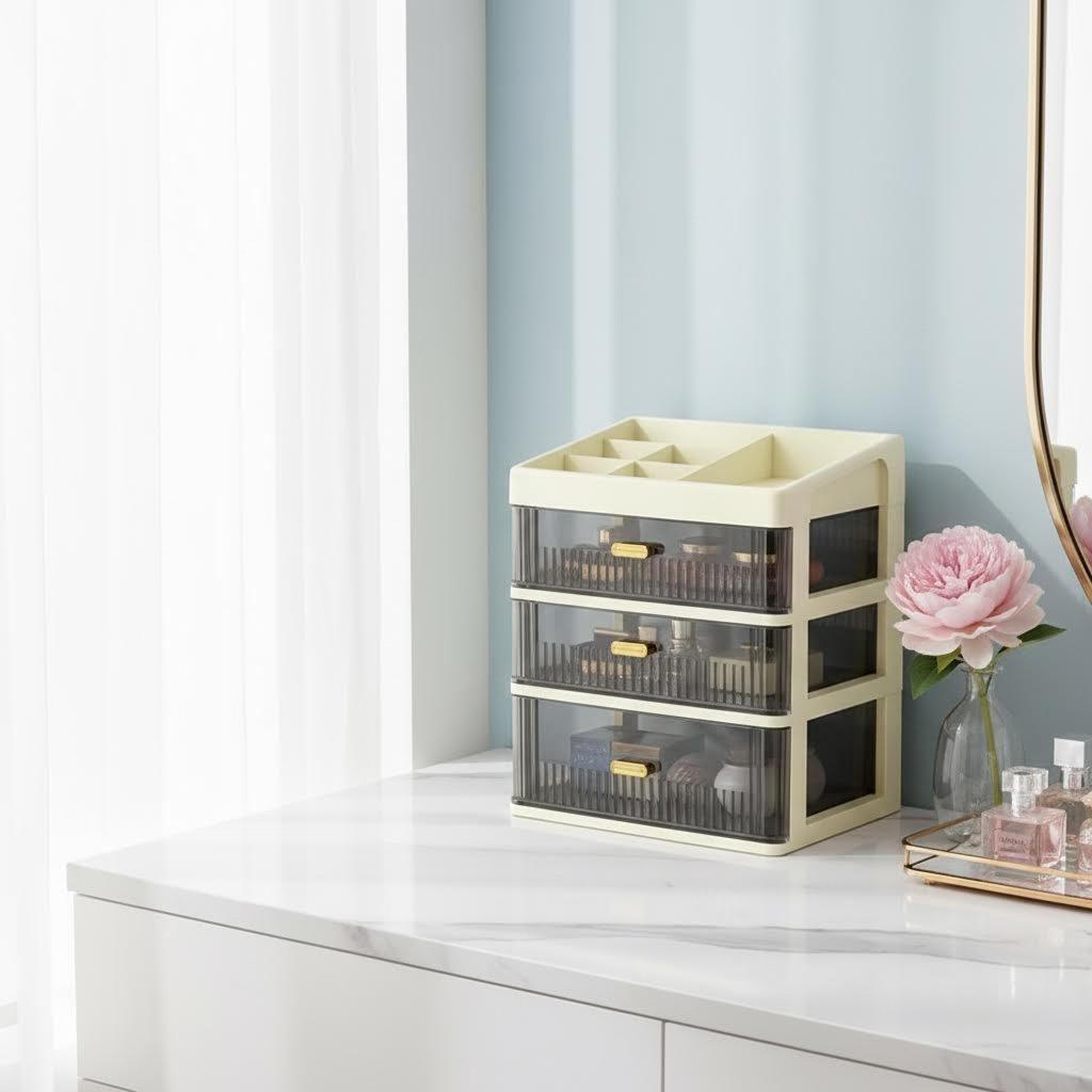 Desktop Jewelry Organizer Box Multi-Layer Storage for Office Stationery Pencils Student Supplies Bedroom Study Desk Organization