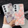 Чехол для телефона Samsung S25 Ultra S24 FE S23 A36 A56 A16 A55 с блестками и узором в виде сердечек и перьев, блестящий, ударопрочный, из ТПУ, с мягким краем, тонкий чехол