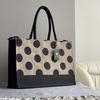 Jute Shopping Bag Eco Shopper Beach Bag  SRBG-27 Black Dots