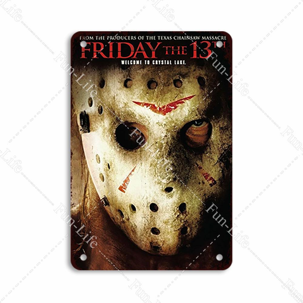 Наклейки на стену из металла с винтажными фильмами ужасов для паба, бара, клуба, дома, настенная табличка в стиле ретро 20x30 см