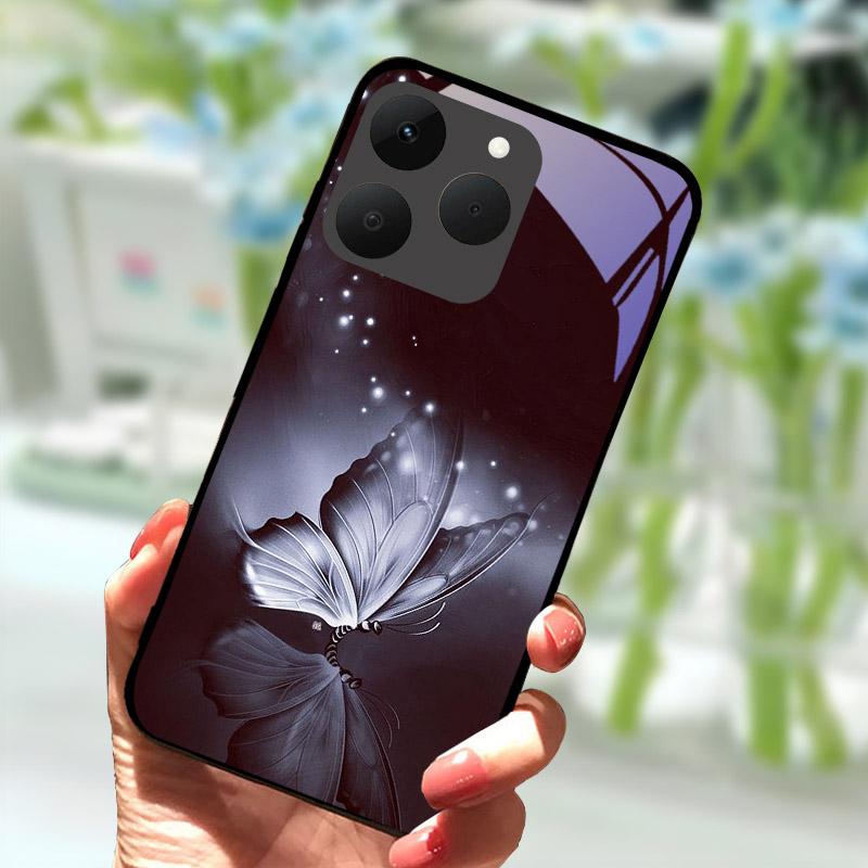 Роскошный чехол из закаленного стекла для Realme 15T 5G, ударопрочный жесткий ПК чехол для телефона для Realme 15 T RMX5112, чехол с защитой камеры Funda