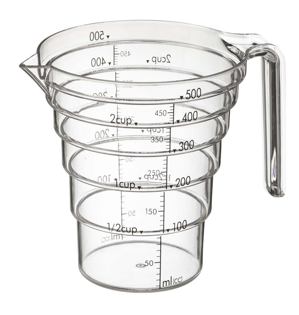 Yamazaki Industries Step by Step Measuring Cup Layer 500ML Clear 2547