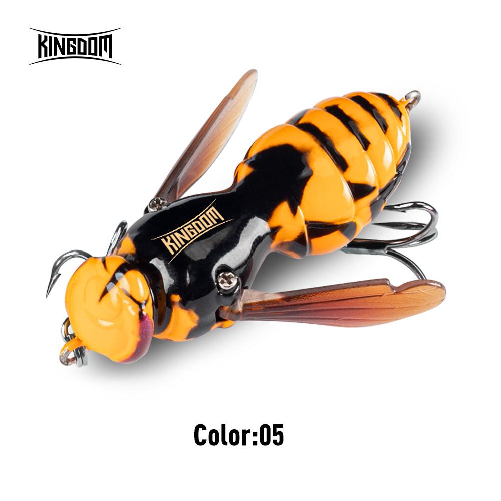 Kingdom Wasp Crawl Bait 4,2 г 40 мм 6,6 г 48 мм Плавающий Насекомое Бионические Воблеры Топвотерные Жесткие Приманки Для Окуня Карпа Щуки Рыбалки