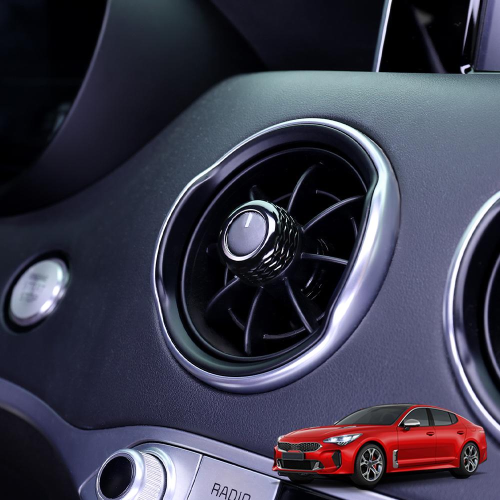 Auto Interior Trim Accessories Rotating Air Vent Knob Ring Cover Trim Aluminium Alloy Material For KIA Stinger 2018~2023 LHD/RHD
