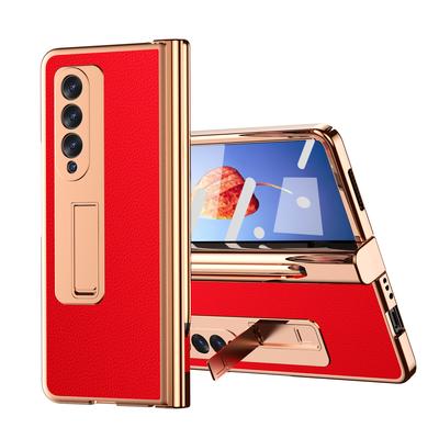Матовый кожаный чехол с полной защитой для Samsung Galaxy Z Fold4 5g Fold 4 Fold3 Fold2 Fold 3 2, чехлы из закаленного стекла