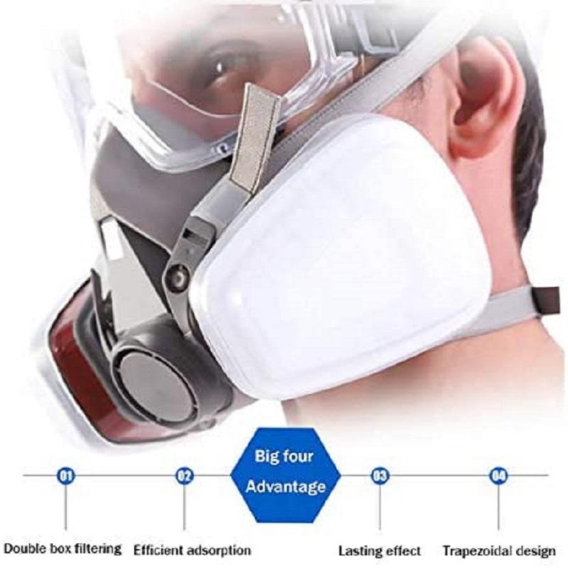 6200 Type Mask Industrial Half Face Painting Spraying Respirator With Protective Glasses Suit Safety Work Filter Replace