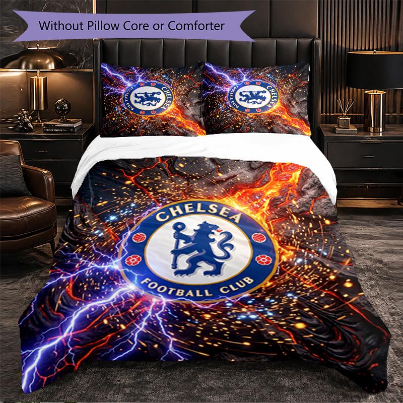 Набор постельного белья Chelsea FC, 3 предмета, мягкая микрофибра, пододеяльник с наволочками для спальни