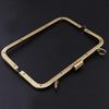 21cm Meta Frame Purse Kiss Clasp Lock Squared Bag Clutch Bronze