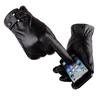 Gloves Men'S Touch Screen Leather Gloves Faux Leather Washed Leather Pu Fleece Thermal Cycling Gloves Driving Leather