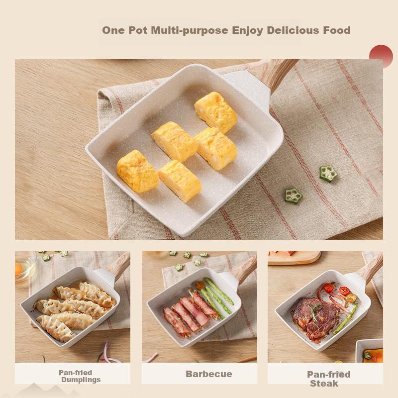 Carote Non-Stick Frying Pan, Flat Bottom Pan, Non-Stick Pan, Breakfast Pan, Tamagoyaki Pan, Steak Pan, Pancake Pan, Fried Egg Maker