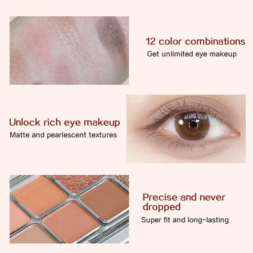 Палитра теней для век HERORANGE Artistic Twelve Color Pearlescent Matte Eyeshadow Popular Earth Color Daily Repair Longlasting Color