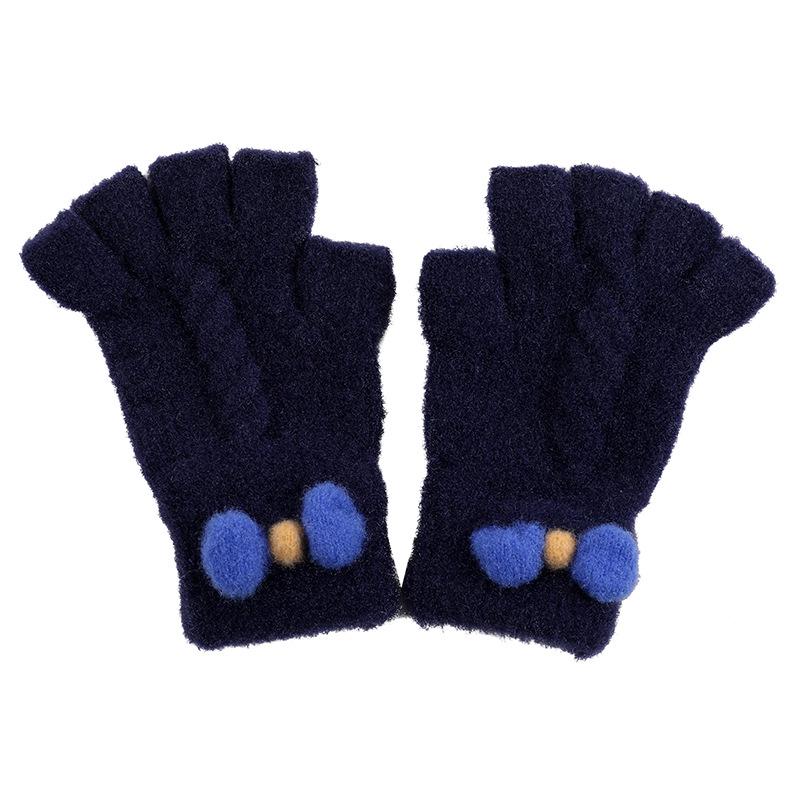 Детские плюшевые митенки с бантиком в корейском стиле - Теплые и милые для осени/зимы