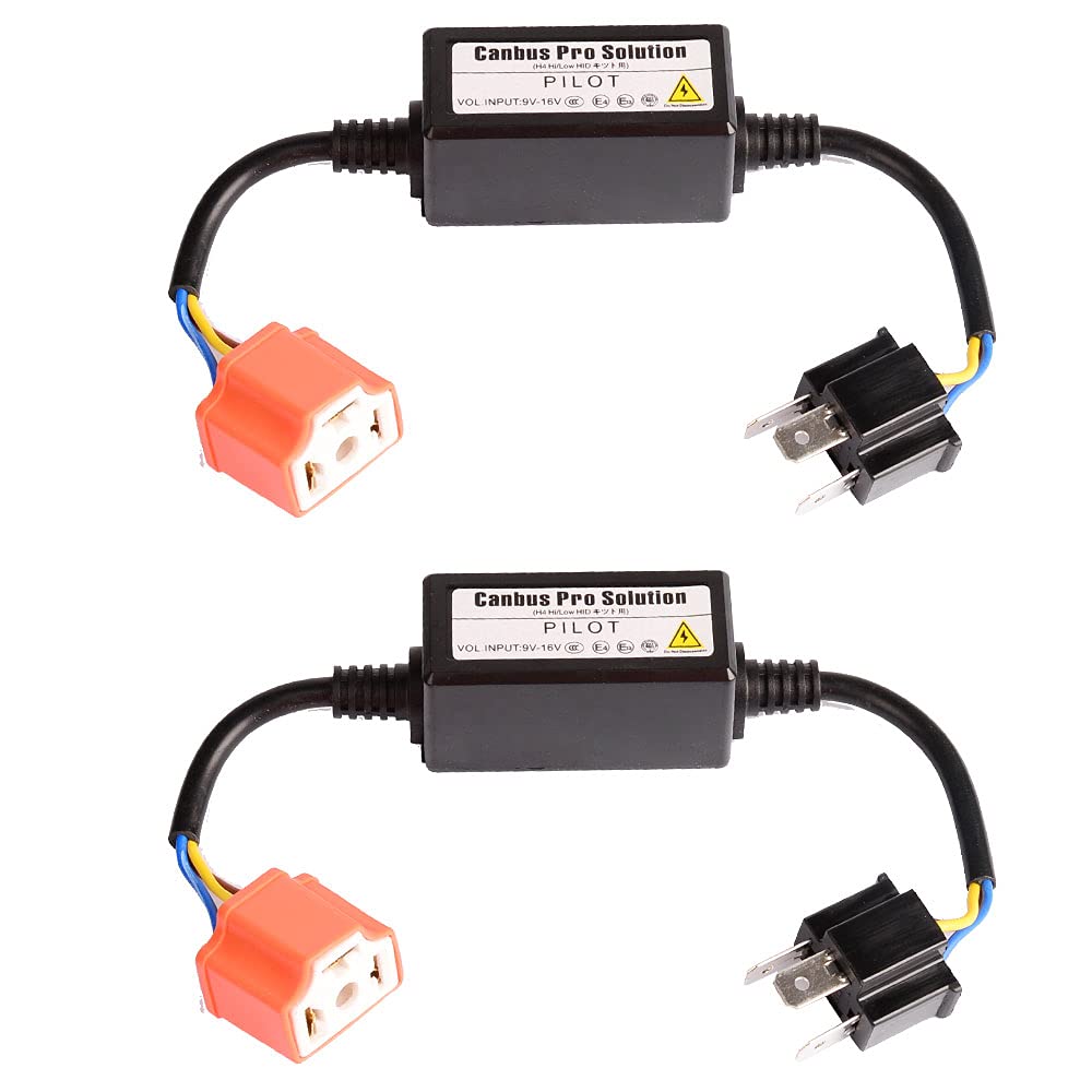 YUNPICAR H4/HID High Beam Indicator, Non-Illumination Prevention Adapter for Canceller, Relay Less Hi/Low 2pcs/set (h4 Ceramic Socket)