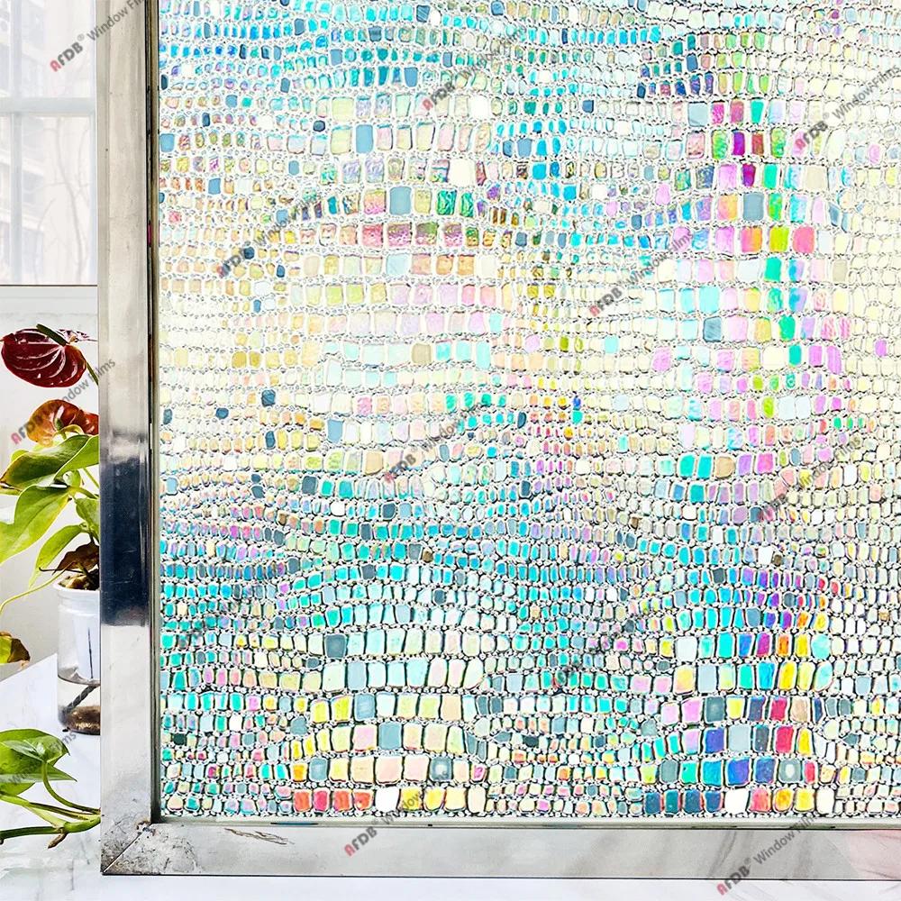 3D радужная оконная пленка, витражное стекло, защитная от ультрафиолета, наклейка на окно для дома, статическая клейкая терморегулирующая стеклянная пленка