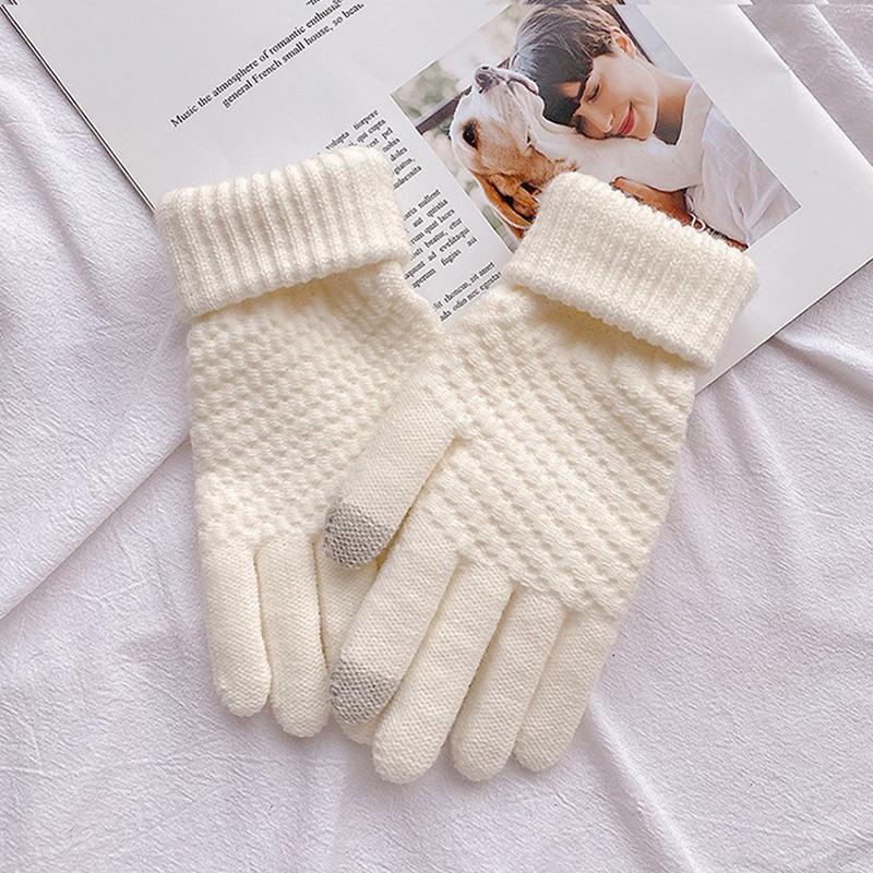 1Pair Women Touch Screen Winter Gloves Autumn Winter Warm Thick Skiing Gloves