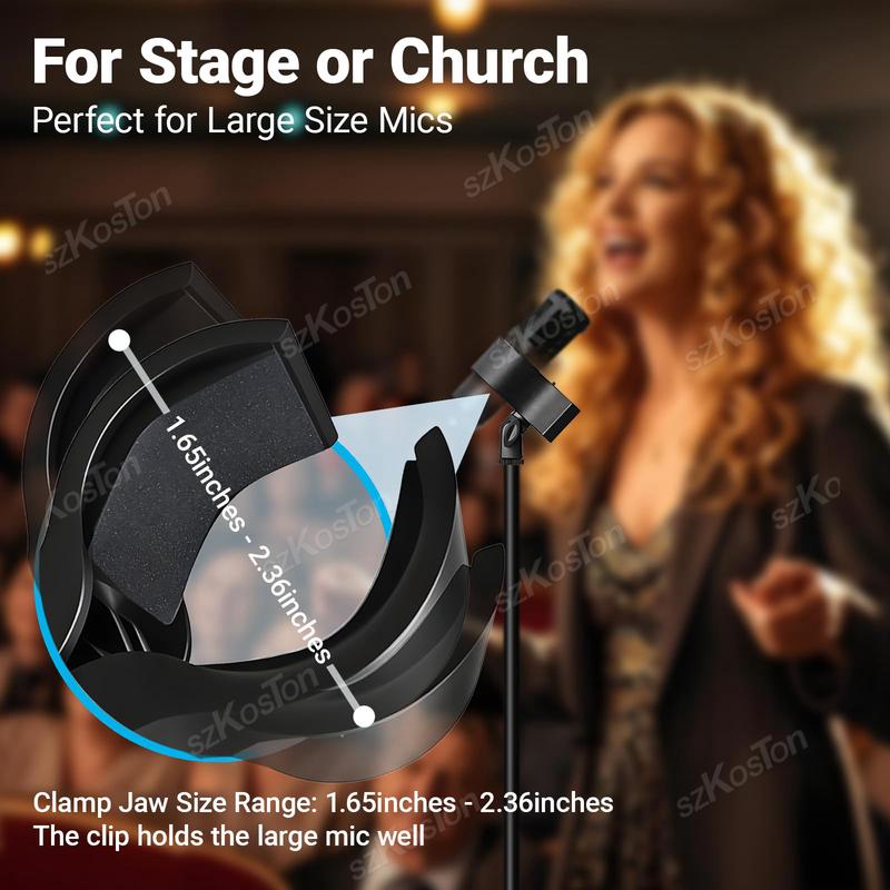 Durable and Adjustable Microphone Clips Compatible with Large Diameter Mic Recording Studio USB Condenser Microphone Holder