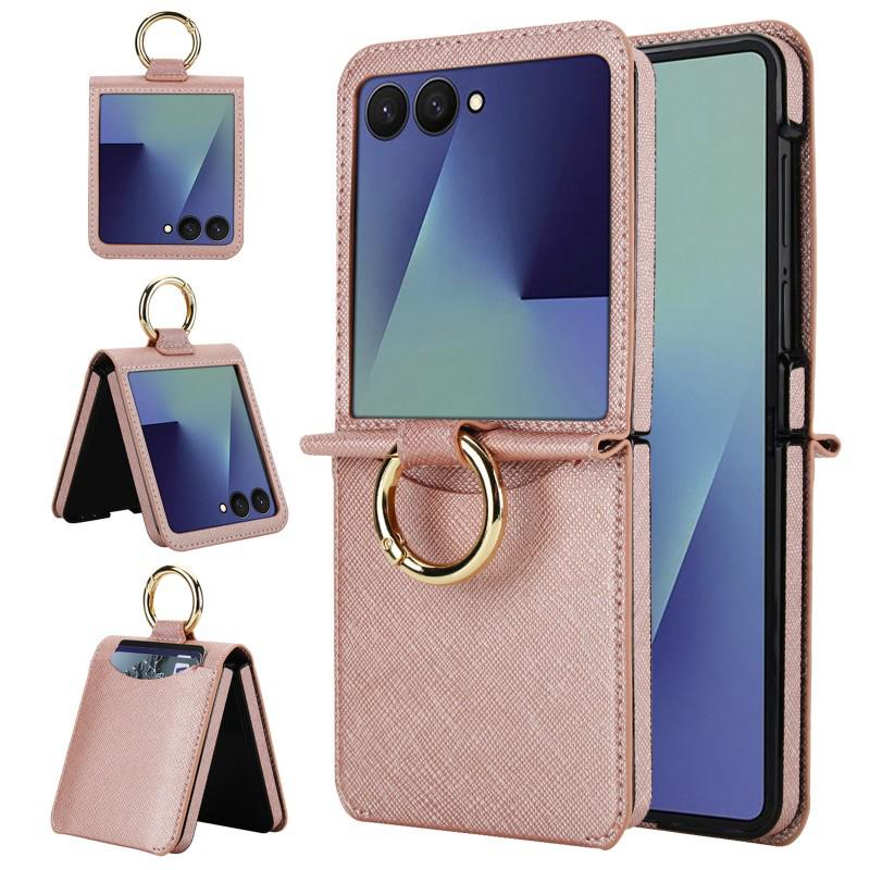 Защитный чехол для телефона с кольцом-подставкой для пальца для Samsung Z Flip 3/4/5/6/7, Moto Razr 40 Ultra