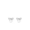 New Niche Design Bow Pearl Earrings Temperament Light Luxury Simple Silver Needle Fashion Stud Earrings