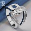 925 Sterling Silver Geometry AAA Zircon Ring Jewelry