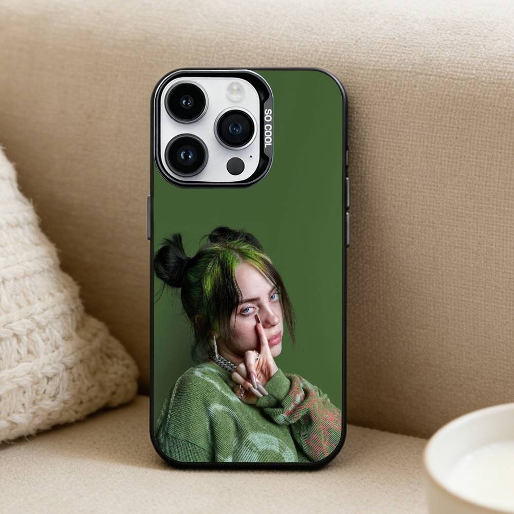 Певица B-Billie Чехол для телефона для iPhone17, 16,15,14,13,12 Pro Max Черный Конфетный Матовый Ударопрочный Чехол