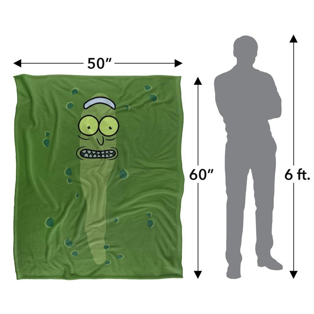 Rick And Morty Silky Pickle Rick Supersoft Blanket